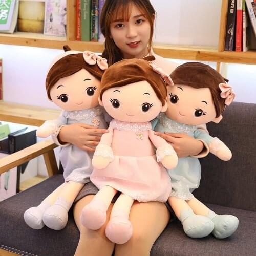 40-90cm Lovely Girl In Lace Skirt Plush Toys Stuffed Girls With Lace Skirt Dolls Soft Pillow For Kids Birthday Valentine Gifts