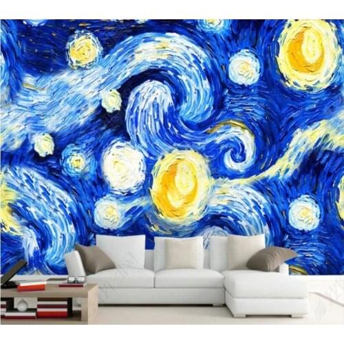 Papel de parede Picasso abstract oil painting starry background wall 3D wallpaper mural,living room home decor