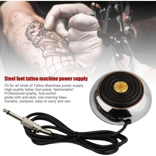 Stainless Steel Round Tattoo Foot Switch Tattoo Accessories Foot Pedal Switch Power Supply For Tattoo Machine Hot Sale