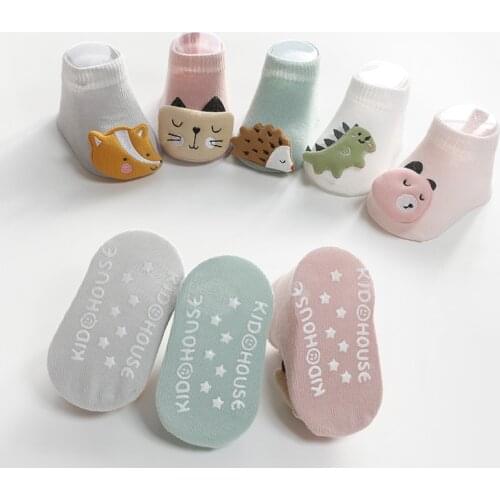 New Baby Socks Cartoon Animal Non-slip Socks Baby Floor Socks Children Toddler Socks Boys and Girls Boat Socks