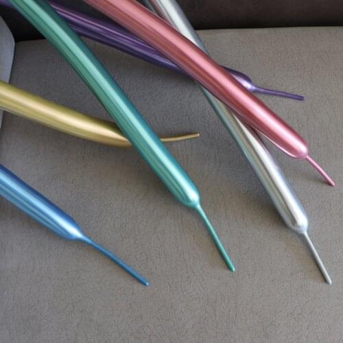 New Magic Long balloons Metallic long strip Balloon Shiny Chrome Tying Twist latex Balloon Birthday Wedding Party Decoration