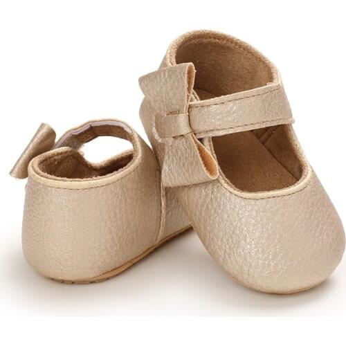 2021 Baby Girl Princess Shoes Toddler Non-slip Flat Soft-sole Rubber Crib Lovely Butterfly-knot Infant First Walkers 0-18m