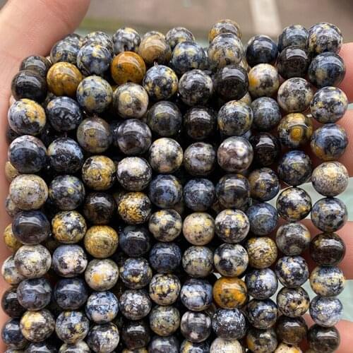 Genuine Natural Blue Ocean Jaspers Stone Beads 6/8/10mm Round Loose DIY Bracelet Jewelry Bead Strand 15