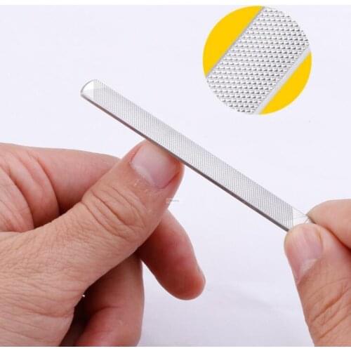1pc Stainless Steel Nail File Double sided Nail File Concave Handle Grinder Nail Non-slip Manicure tools