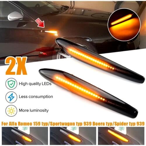 For Alfa Romeo 159 Sportwagon Boera Spider 939 LED Sequential Lamp Dynamic Blinker Indicator Side Marker Turn Signal Light