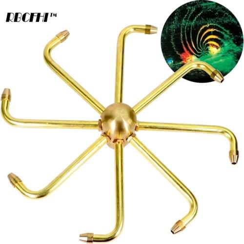 RBCFHI 1" 1.5'' 2'' Brass 8 Arm Windmill Rotary Fountain Nozzle Brass Spray Sprinkler Head Garden Piazza Pond Rotating Nozzles