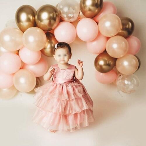 Pink Gold Balloon Garland Making Gold Chrome Balloon Birthdays Wedding Baby Shower Parties Celebration Decorations