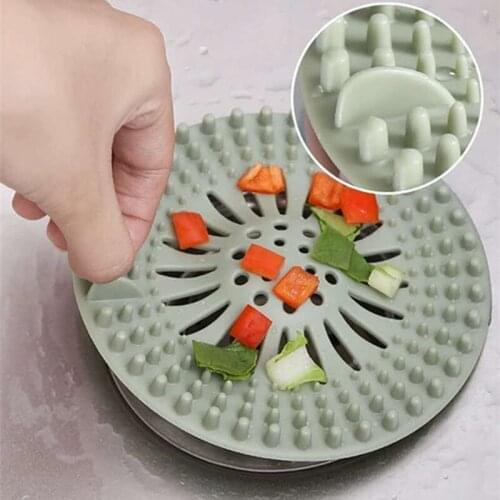 Silica Gel Sink Sewer Filter Floor Drain Strainer Water Hair Stopper Bath Catcher Shower Cover Kitchen Bathroom Anti Clogging