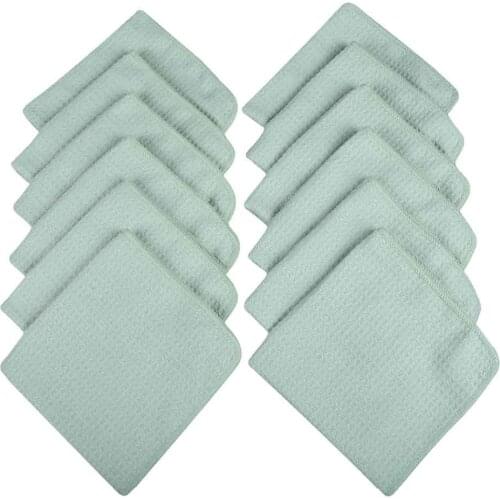 Microfiber Waffle Weave Dishcloths Bulk Rags Cleaning Cloth Scrubbing Wash Cloth Set For Home And Kitchen White 8Inx8In 20 Packs