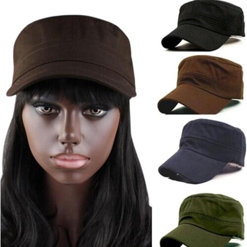 Women Men Vintage Adjustable Military Army Cap Retro Cadet Sun Hat Gift