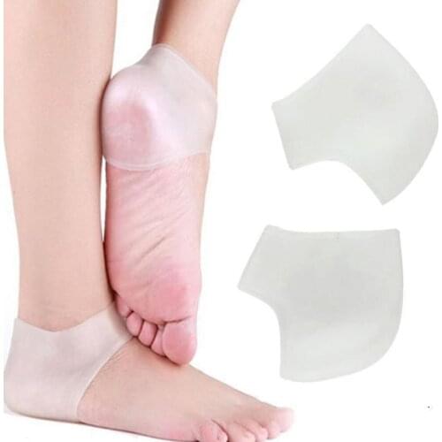 1 Pair Silicone Feet Care Socks Gel Heel Thin Socks With Hole Foot Skin Care Protectors Foot Care Tool