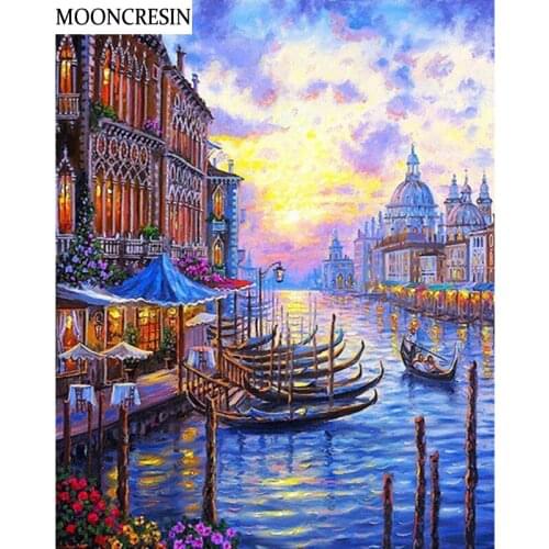 5D Diy Diamond Painting Scenery Seaside Palace Mosaic Pictures Of Rhinestones Diamond Embroidery Needlework Stickers Home Decor