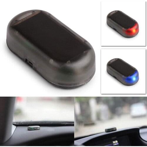 Solar Power Simulated Car Alarm LED Light Anti-Theft Warning Lights Flashing Security Lamp
