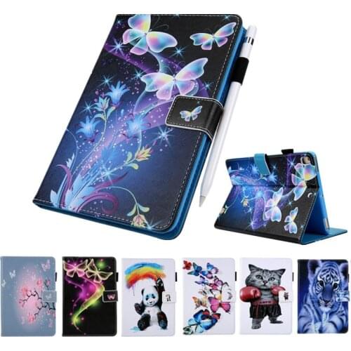 Cover for iPad 9.7 2018 2017 Case Tiger ,Flower ,Butterfly, Panda Smart Wallet Tablet Case Funda for iPad Pro 9.7 Air Air 2 Case