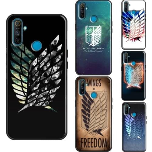Attack on Titan Wings Of Liberty Flag Case For OnePlus 8T 7T Nord 7 8 9 Pro Cover For Realme C3 C15 C21 7i Q3 6 7 8 Pro GT Neo