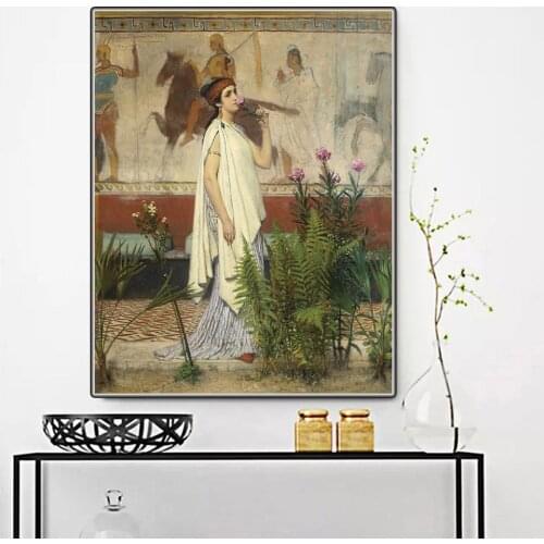 Citon Lawrence Alma-Tadema《A greek woman》Canvas Oil Painting Artwork Picture Modern Wall Decor Home Living room Decoration