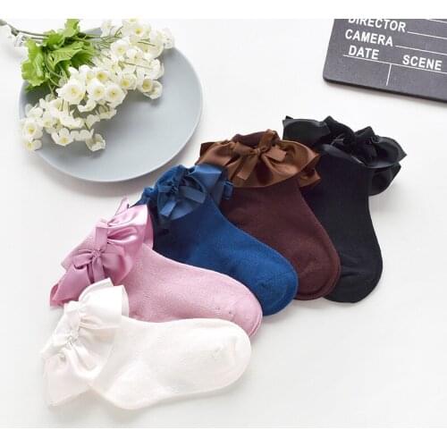 Girls Socks Children Brand Princess Socks Cotton Breathable Bow Lace cute Baby Girls Kids Ruffle Frilly Ankle Socks