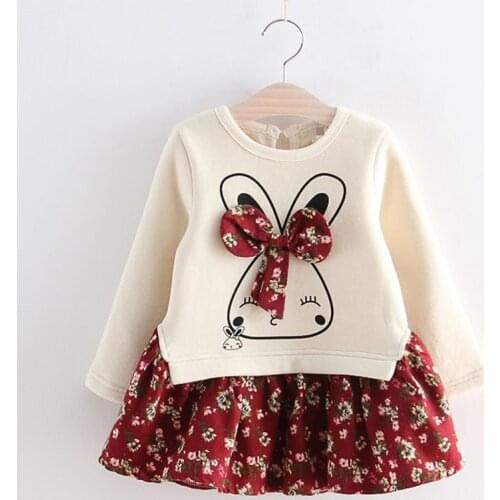 Childrens Dress for Girls Autumn WInter Animal Style Girls Dresses Flower Party Princess Dress Baby Kids Girls Clothing