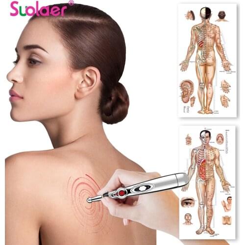 Electric Acupuncture Pen Meridian Energy Pen Acupuncture Point Detector Face Massage Roller Facial Body Massage Tool Health Care