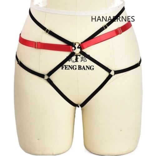 Fetish Leg Harness Sexy Black Body Harness Garter Belt Festival Rave Pole Dance Bondage Lingerie Gothic Fetish Bottom Panties