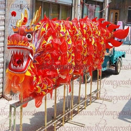 18m Length silk print fabric Chinese DRAGON DANCE ORIGINAL Dragon Chinese Folk Festival Celebration Costume