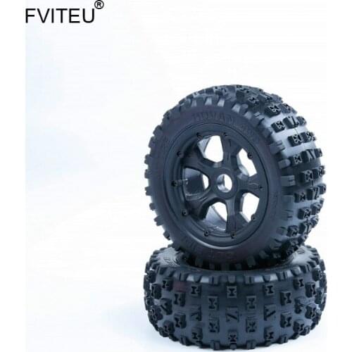 FVITEU Knobby Wheel Tires set with inside cloth and upgraded waterproof foam Fit 1/5 Losi 5ive T Rovan BAJA 4WD/SLT King Motor