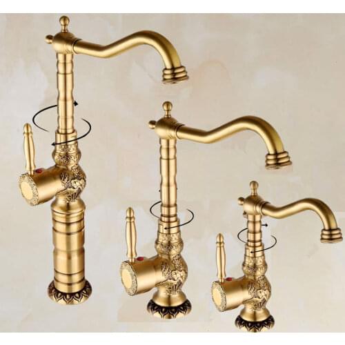 Hot Sale Antique mixer tap kitchen faucet copper hot&cold fashion bathroom faucet basin rotating for Korea&Japan