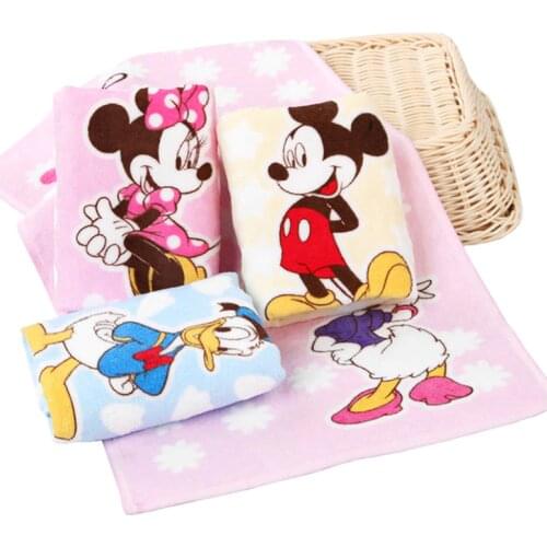 20x50cm Cotton Soft Towel Cartoon Children kids Boy Girl Adult face Towel Minnie Mickey Mouse Donald Duck Water Absorbing Towel