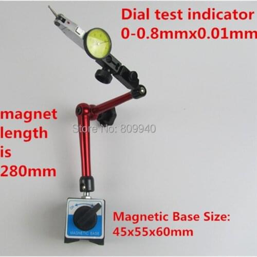Dial test indicator + Universal big magnetic stand,Magnetic length is 280mm High quality