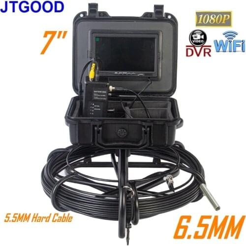 Pipe Inspection Camera 6.5MM with DVR 16GB FT Card WiFi HD1080P Pipe Inspection System 20M/30M/50M 5.5MM Cables Endoscope Camera