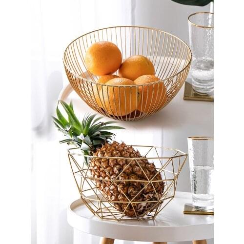 Fruit Basket Storage Jar Snack Storage Home Decor Metal Sundries Holder Candy Container Pantry Organizer