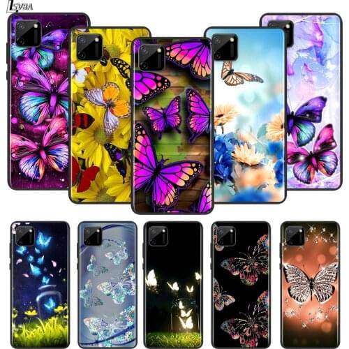 Beautiful butterfly For OPPO Realme Narzo 20 C2/3/11/12/15/17 X2 X3 X7 XT X50 Q2i V3 V5 V15 Pro Black Silicone Soft Phone Case