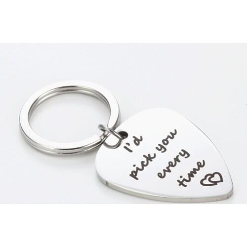 DIY Fashion Steel Key Chain Jewelry I'd pick you every time Inspirational Metal Stainless Steel Charm Key Chain Jewelry