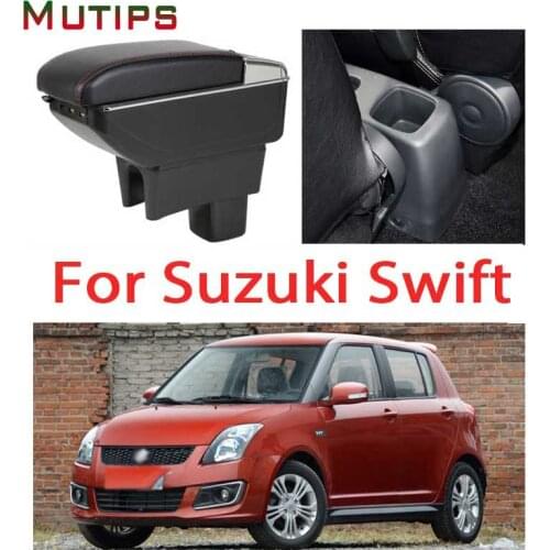 Mutips For Suzuki Swift armrest storage box car arm rest leather center console decoration accessories automobile interior 2017