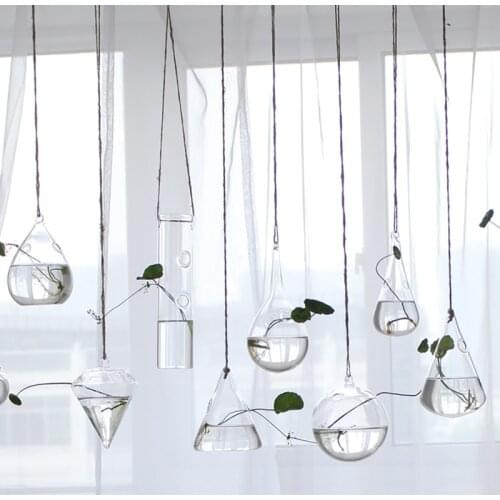 Home Planters Clear Glass Flower Plant Stand Hanging Vase Ball Terrarium Container For Garden And Home Decor
