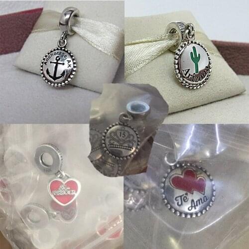 2020 New High-quality Silver 925 Anchorage Alaska Dangle, Arizona Cactus Enamel Pendant Diy Original Female Jewelry Gift