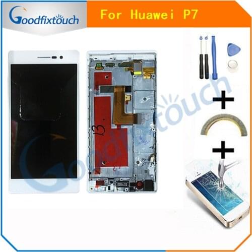 With Frame Top quality For Huawei Ascend P7 LCD Display Digitizer Touch Screen Lens Assembly With Tools