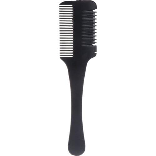 Hair Razor Comb Black Handle Cutting Thinning Home DIY Trimmer Inside Blades