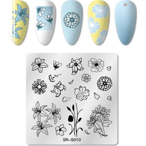 Mtssii 1PC Flower Nail Stamping Template Stainless Steel Stamping Plate Animal Pattern Nail Art Stamp Stamping Template Tool