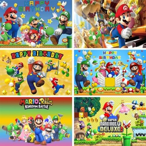 Super Bro Birthday Party Decorations Customizable Baby Shower Boy Girls Background Decoration Anniversaire Garcon Backdrop