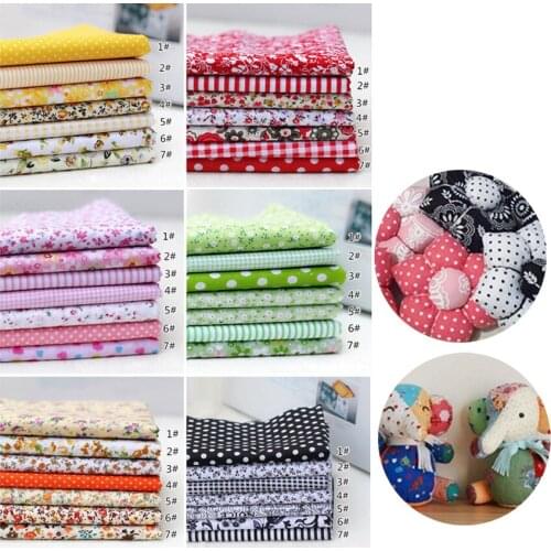 7pcs Cotton Printed Fabrics Floral Handmade Patchwork Crafts Materials 100% Cotton Table Cloth Doll Sewing Kit Applique Fabrics