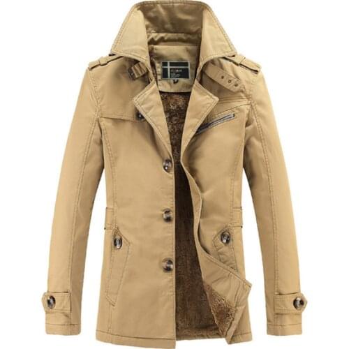 Pop New Casual Trench Coat Men Autumn Winter Fleece Long Windbreaker Jacket Men Fashion Single Breasted Warm Male Outwear 5XL