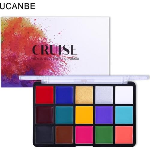Ucanbe 15 Color oily face color plate body painting stage special effects face painting Halloween makeup Eyeshadow Palette
