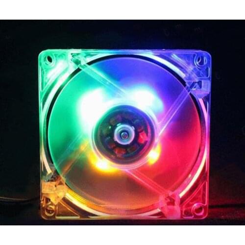 Computer PC Fan 80mm With LED 8025 Silent Cooling Fan 12V LED Luminous Chass Computer Case Cooling Fan Mod Easy Installed