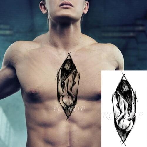 Waterproof Temporary Tattoo Sticker Prajna Sexy Girl Geometric Patterns Fake Tatto Flash Tatoo Hand Arm Body Art for Men Women