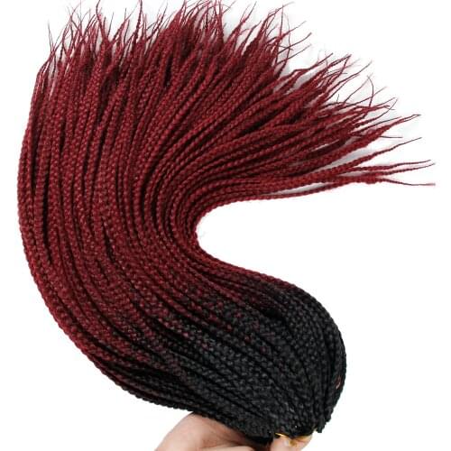 Crochet braids 24 inch box braid 22 Roots/pack Ombre Synthetic Braiding Hair extension Heat Fiber Bulk Hair