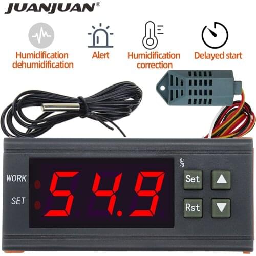 WH8040 12V 24V AC 220V Digital Humidity Controller Humidistat Hygrometer Control Switch Regulator Humidity Sensor 25% OFF