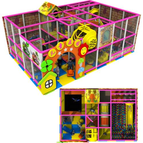 CE kids candy indoor soft playground center with trampoline and ball pool YLW-IN171022