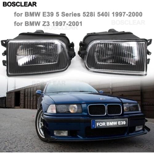 1 Pair Front Fog Light Transparent Plastic Lens Kit for BMW E39 5Series 1997-2000 528i 540i Z3 Left/Right Car Accessories