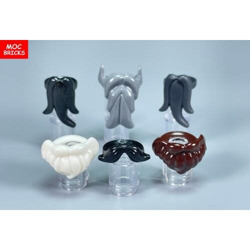 10pcs/lot Long Short Beard Moustache For Figure Model Action Figure Educational Building Block Bricks Kids Toys Best Gifts